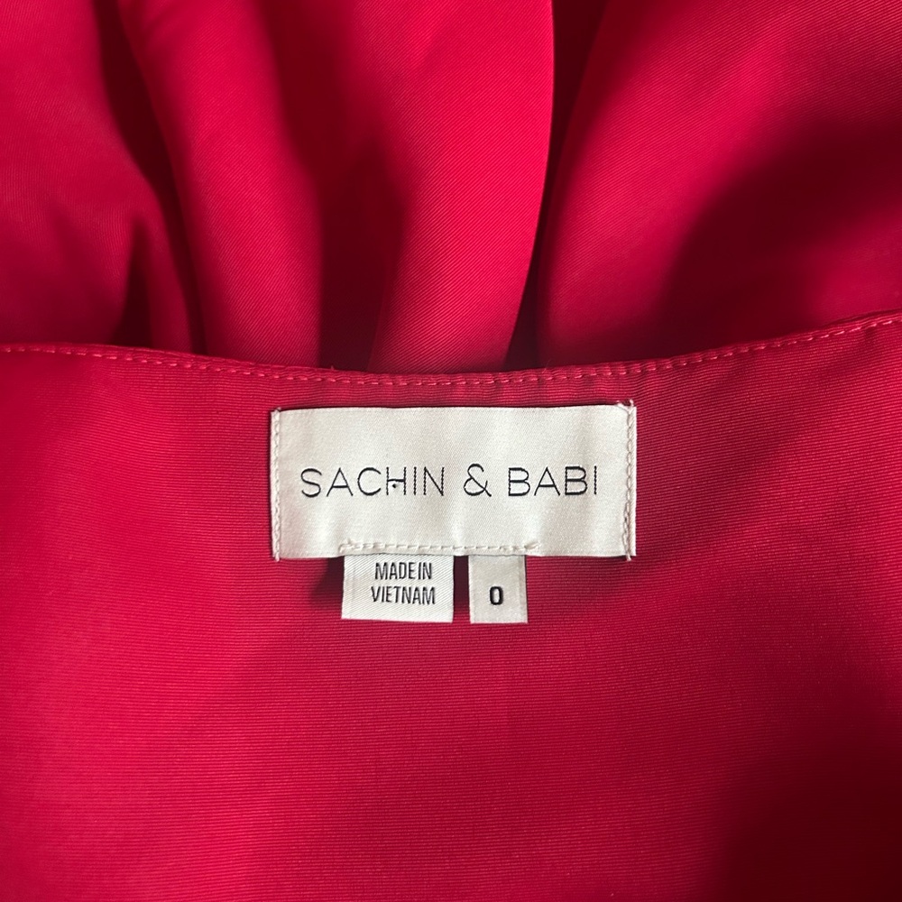 Sachin + Babi Blaine Bow Train Mini Dress | red | size 0 - Picture 6 of 13